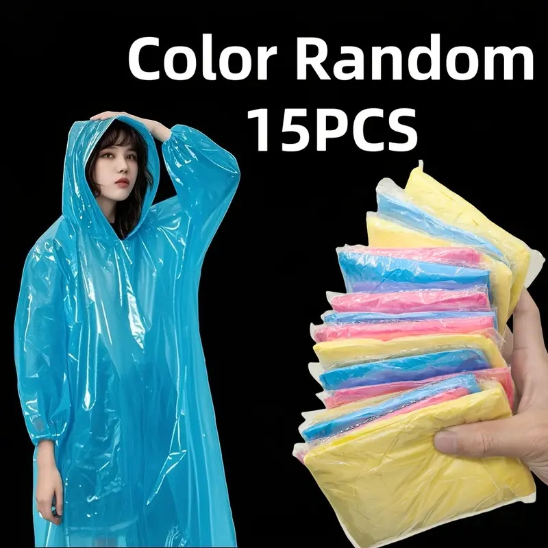Cycling Gear For Rain - 15/30Pcs 성인용 무작위 색상 일회용 투명