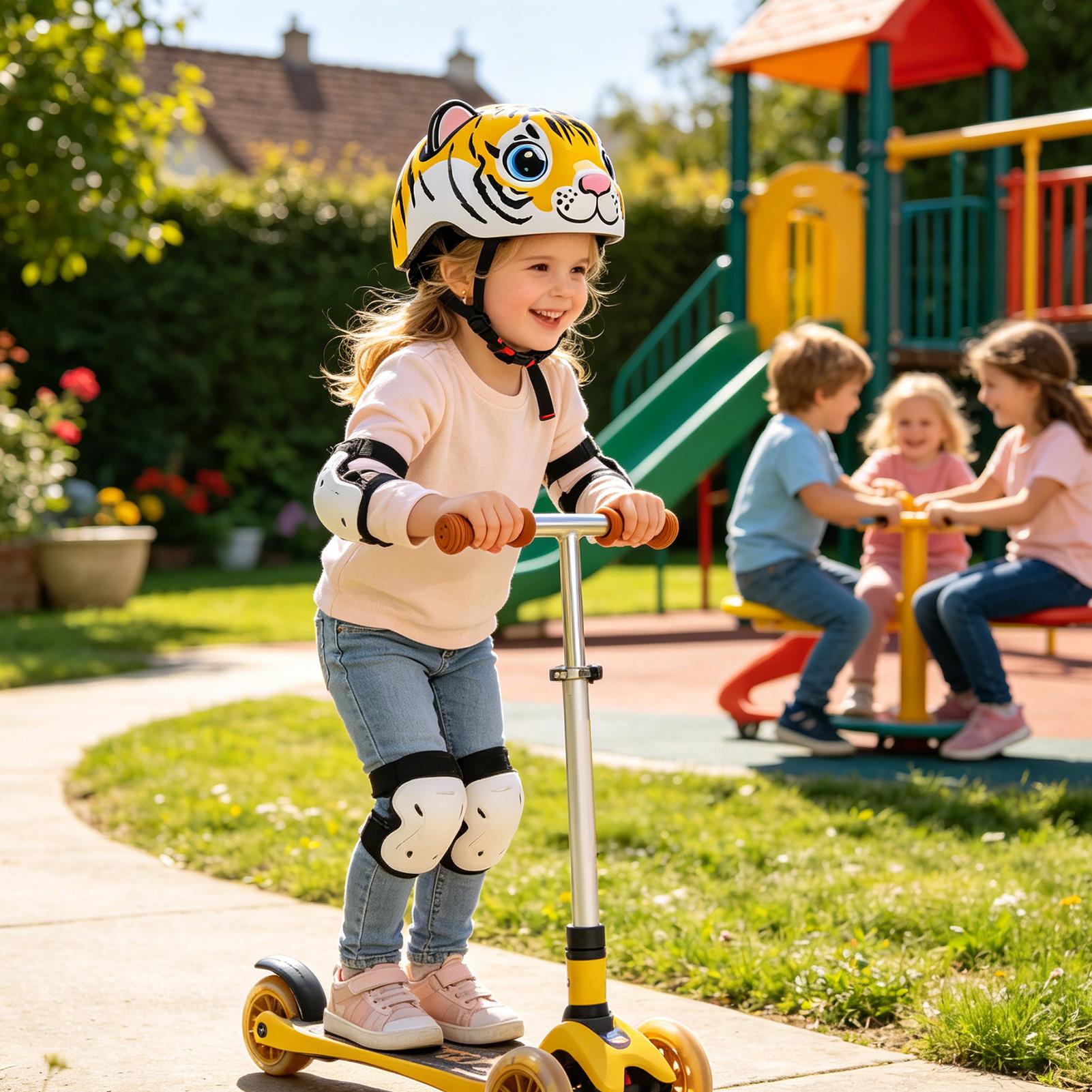 Cycling Gear For Commuting - 어린이 헬멧 호랑이 패턴 조정 가능한