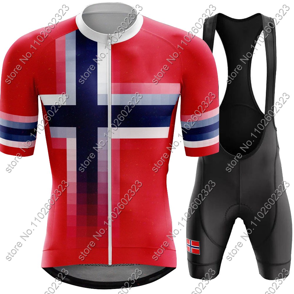 Cycling Gear Waterproof - 2024 노르웨이 사이클링 저지 국가대표팀 세트,