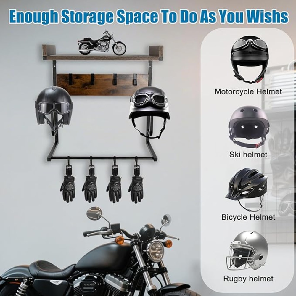 오토바이 헬멧 홀더 (4개의 글러브 칩 및 4개의 후크 - Cycling Gear Wall Organizer 리뷰 및 가격