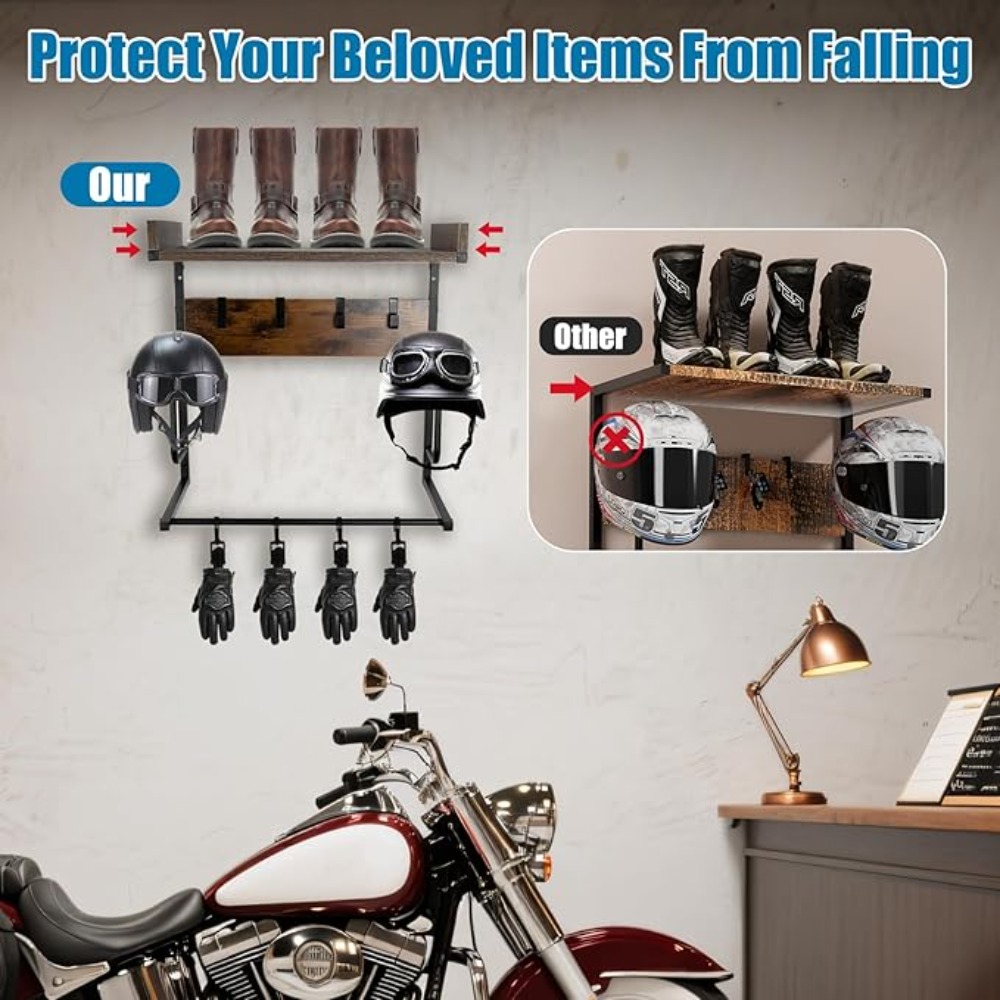 오토바이 헬멧 홀더 (4개의 글러브 칩 및 4개의 후크 - Cycling Gear Wall Organizer 리뷰 및 가격