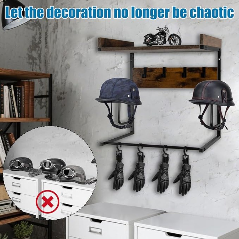 오토바이 헬멧 홀더 (4개의 글러브 칩 및 4개의 후크 - Cycling Gear Wall Organizer 리뷰 및 가격