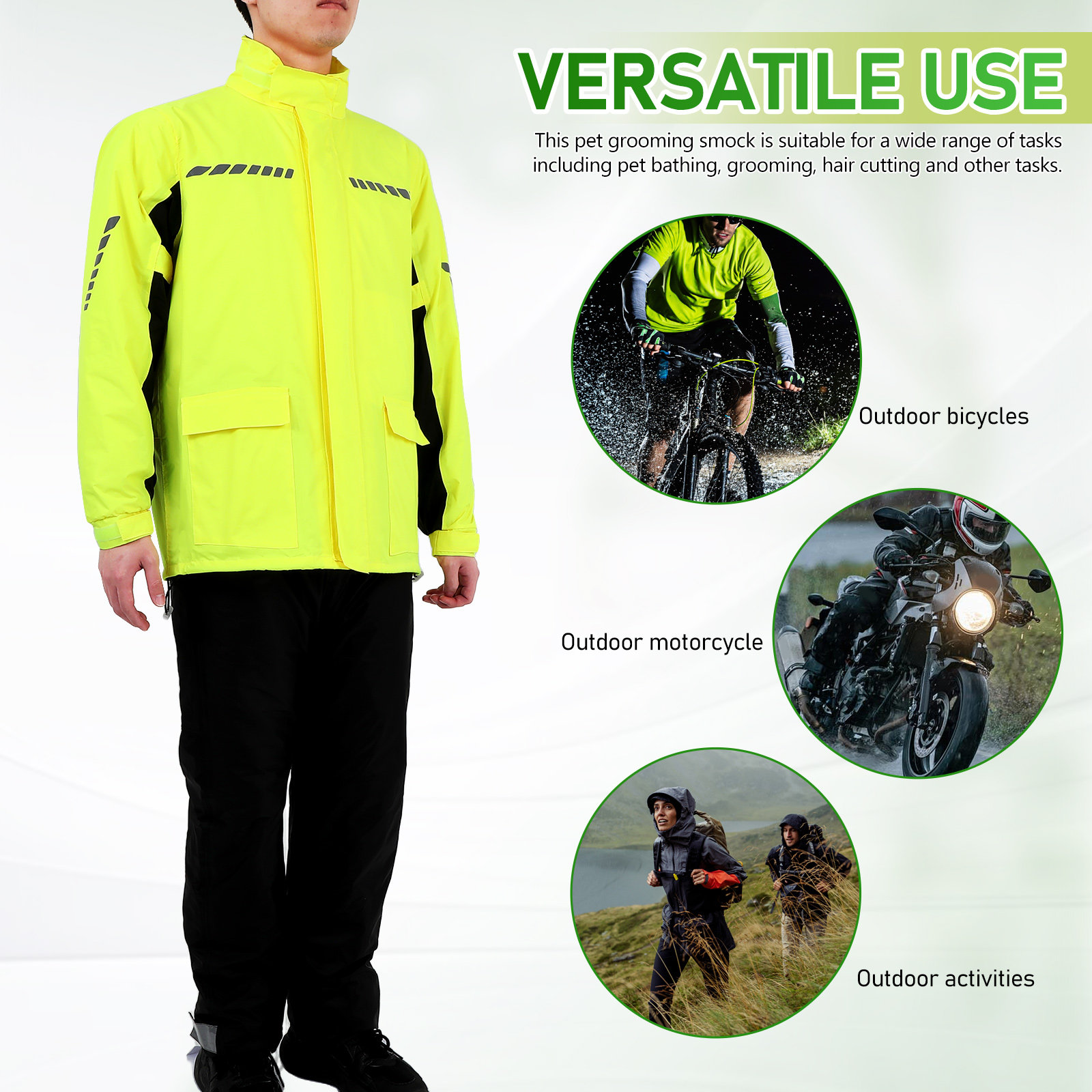 1세트 남성용 야외 사이클링 레인슈트 방수 반사 오토바 - Cycling Gear For Rain 리뷰 및 가격