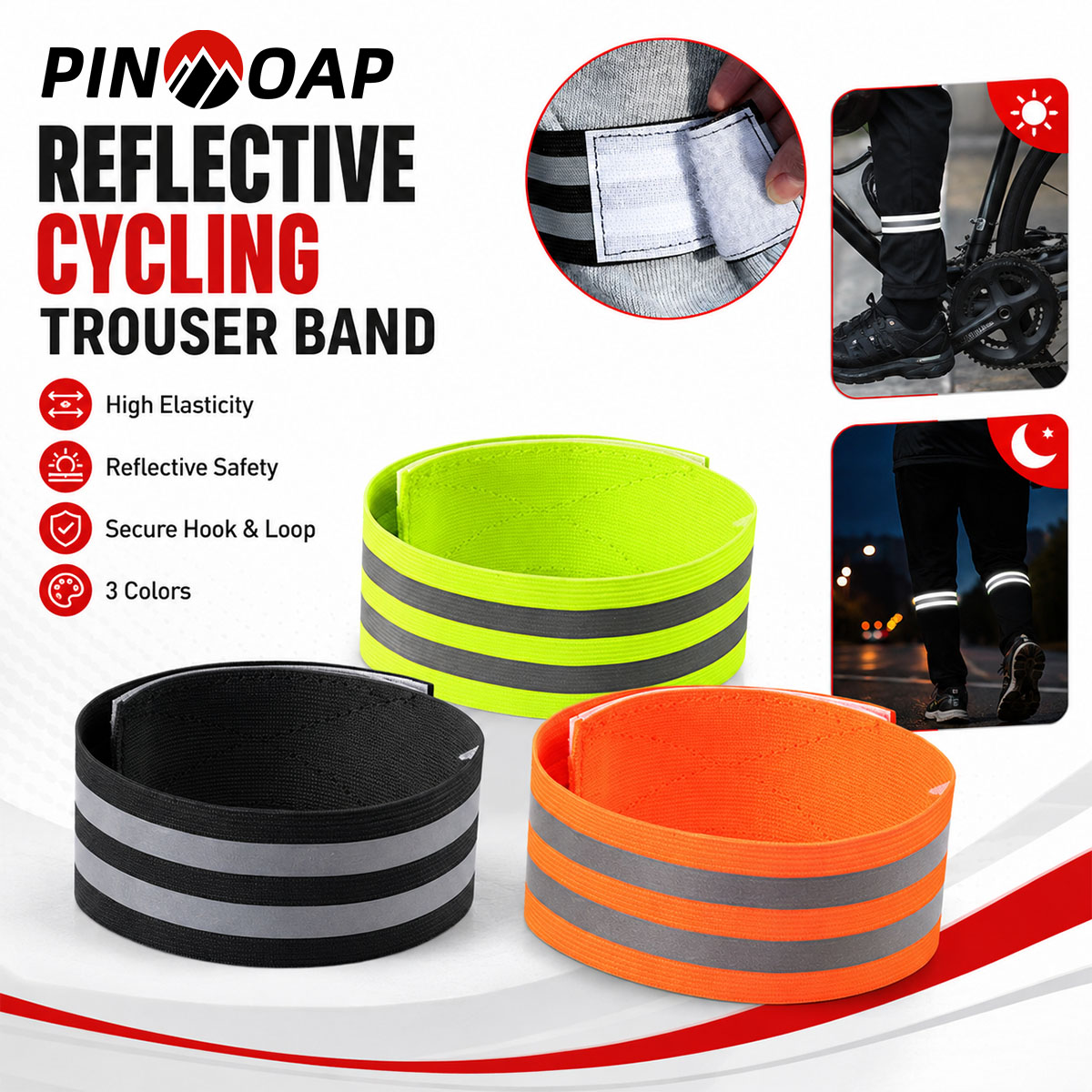 PINMOAP 1/2개 자전거 바지 다리 스트랩 반사  - Cycling Gear For Commuting 리뷰 및 가격